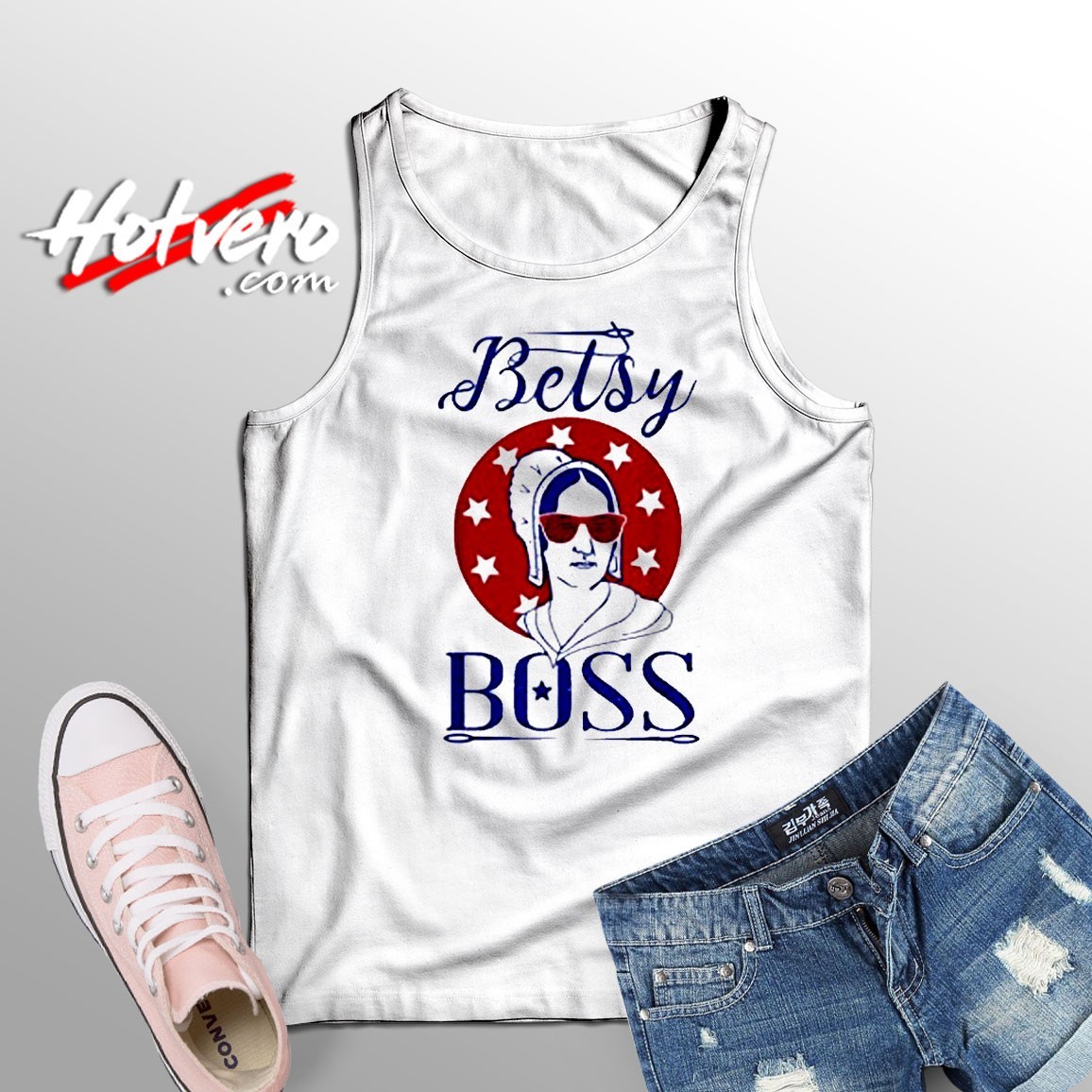 Unique of Betsy Boss Ross 4th of Juli Art Tank Top