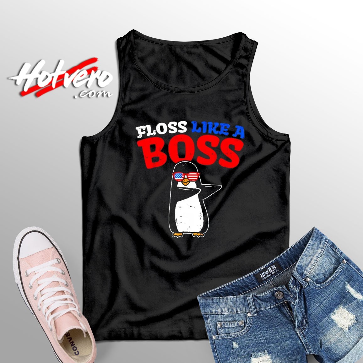 Unique of Floss Like A Boss Penguin Tank Top