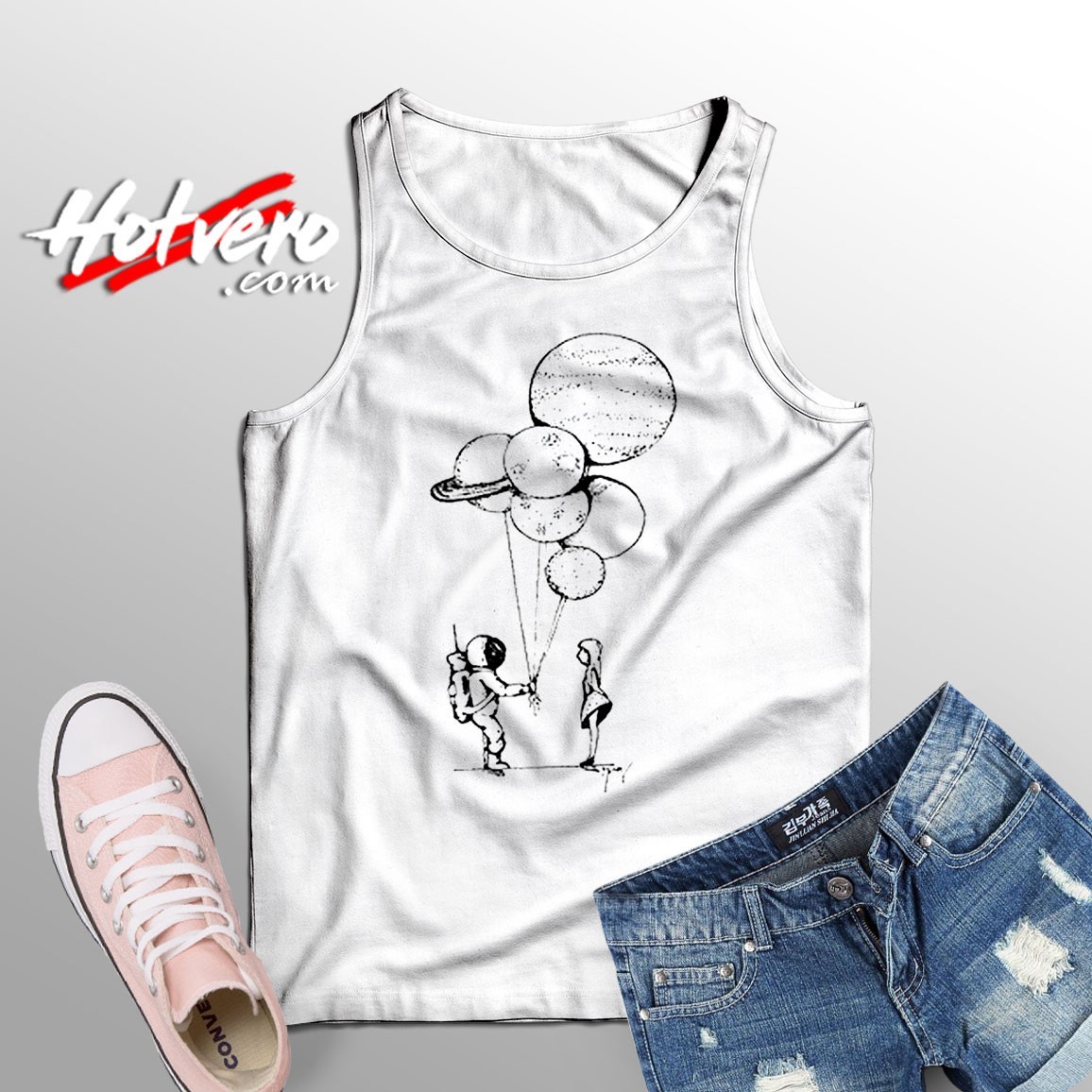 Valentine's Day Astronaut Unisex Tank Top