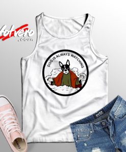 Vintage Jesus Dog Is Always Watching Custom Tank Top