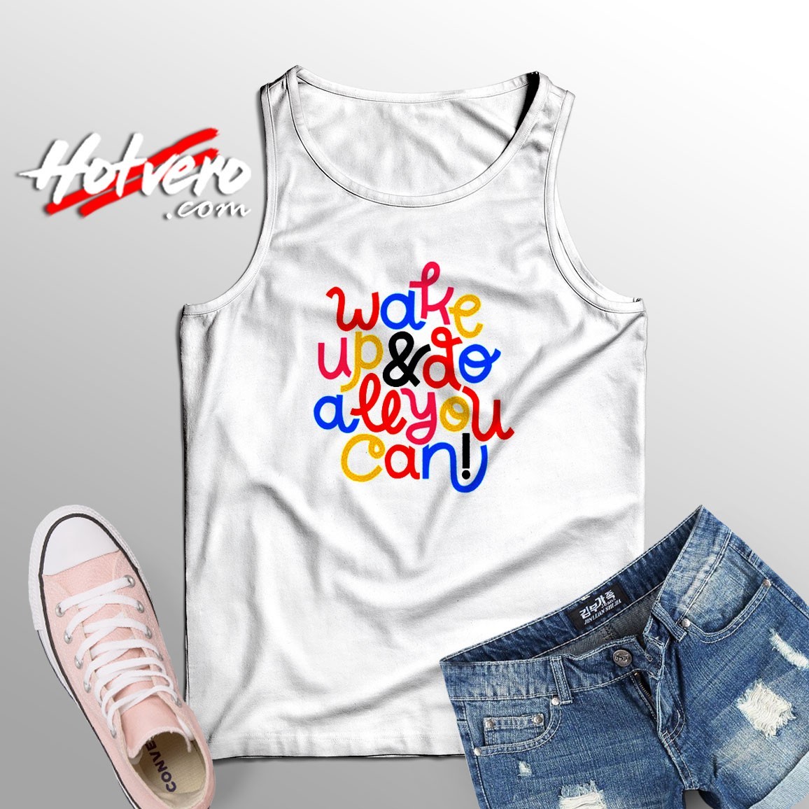 Wake Up Colored Word Unisex Tank Top