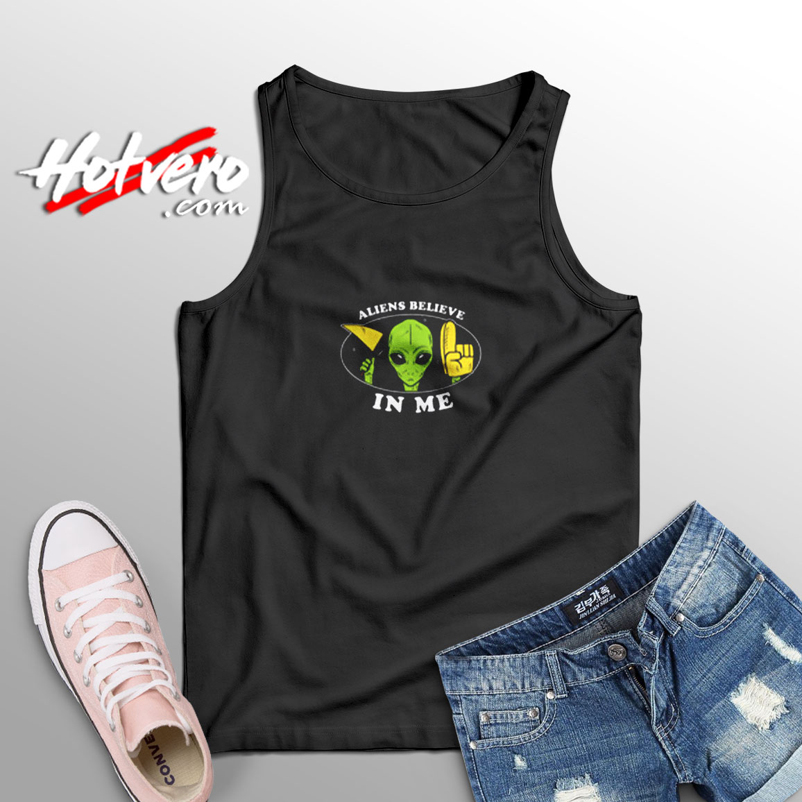 Aliens Believe In Me Aesthetic Sleeveless Shirt