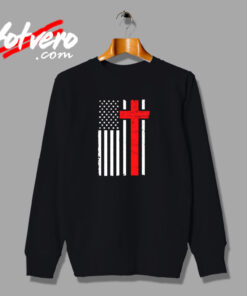 American Flag Christian Cross Usa Flag Urban Sweatshirt
