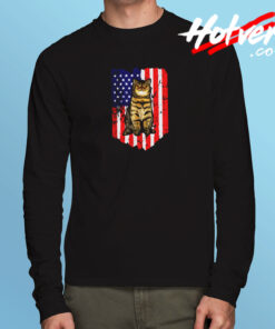 American Flag Exotic Shorthair Long Sleeve T shirt