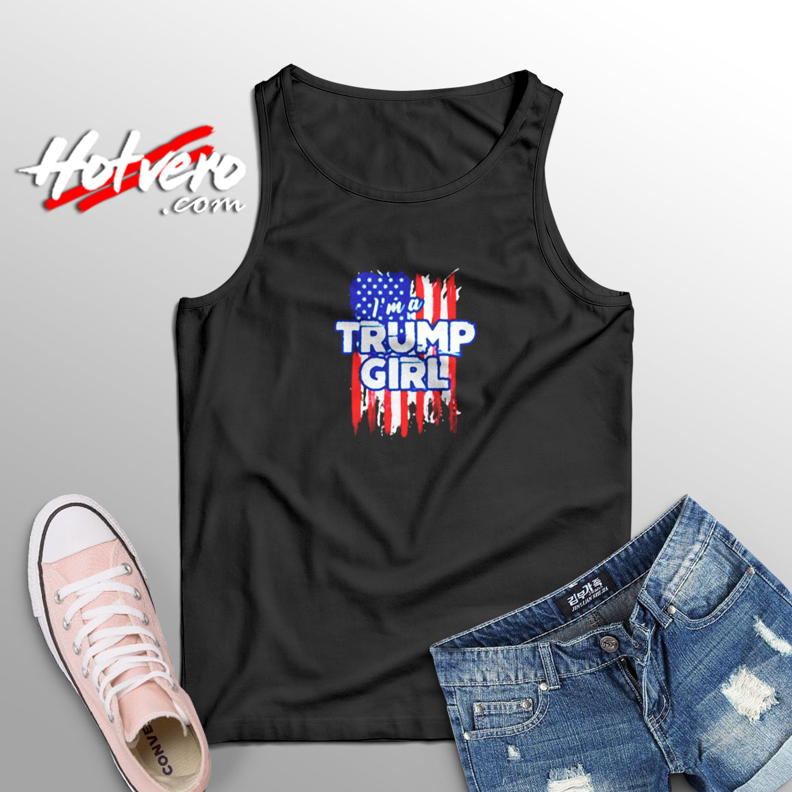 American Flag I’m A Trump Girl Aesthetic Sleeveless Shirt