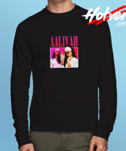 Awesome Vintage Retro Aaliyah 90s Rapper Long Sleeve T shirt
