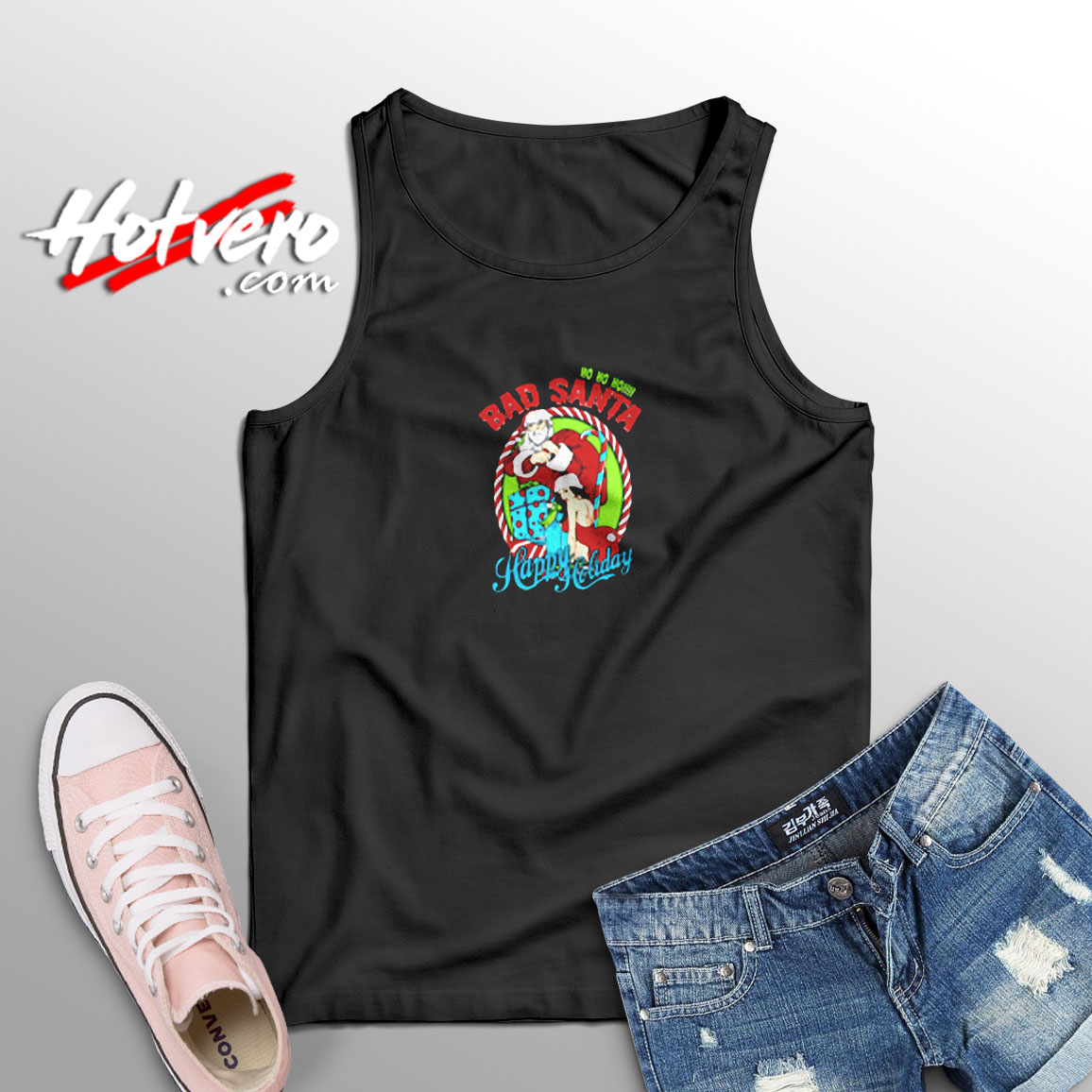 Bad Santa Happy Holiday Christmas Aesthetic Sleeveless Shirt
