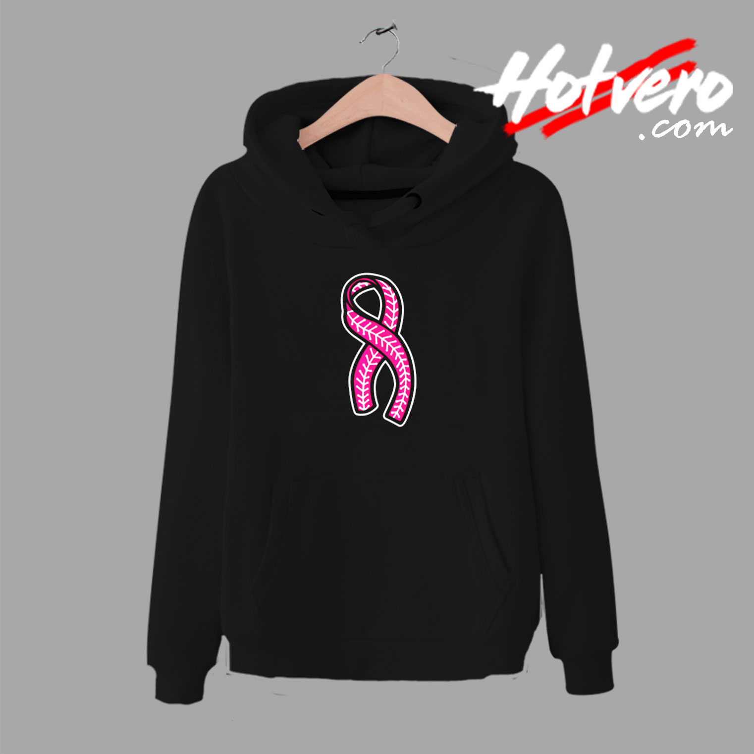 Baseball Pink Ribbon Urban Hoodie