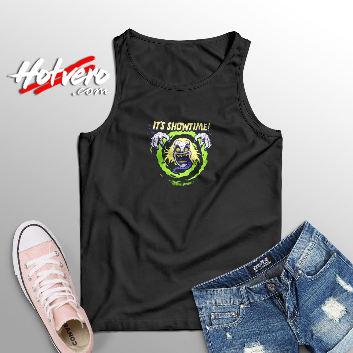Beetlejuice It's Showtime Vintage Horror Aesthetic Sleeveless Shirt