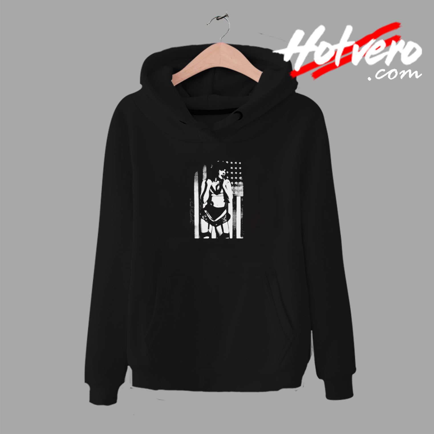 Bettie American Flag Retro Pin Up Girl Urban Hoodie