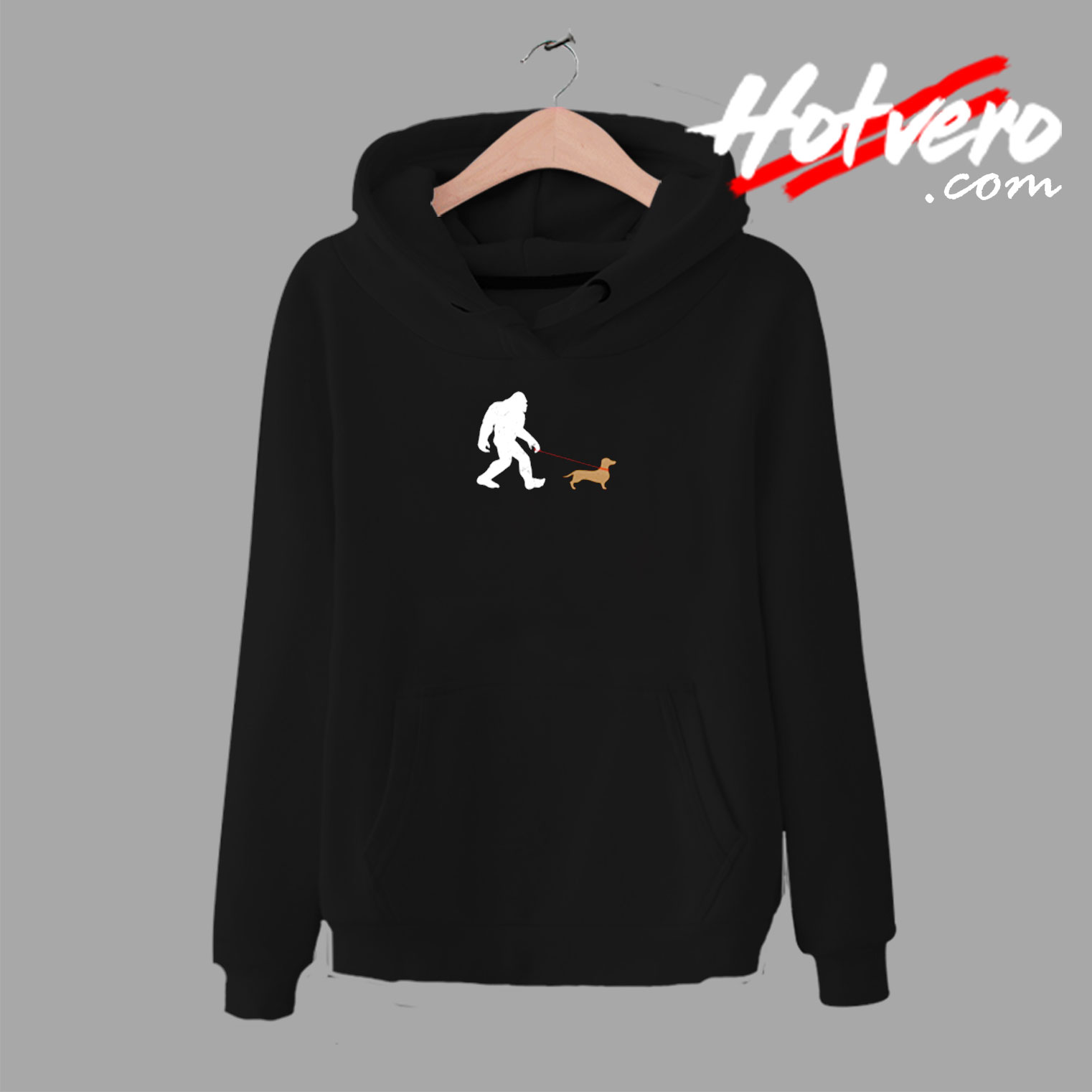 Bigfoot Walking A Daschund Urban Hoodie