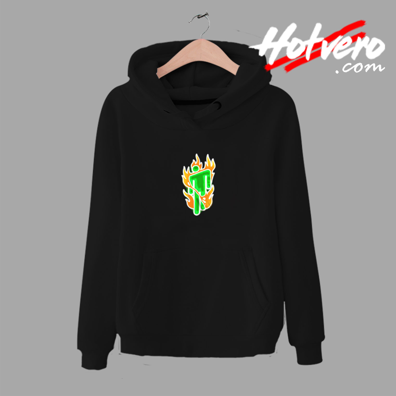 Billie Eilish Flaming Neon Official Logo Urban Hoodie