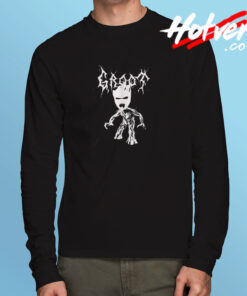 Black Metal Groot Guardians Of The Galaxy Long Sleeve T shirt