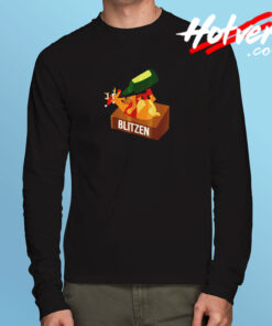 Blitzen Drunk Christmas Long Sleeve T shirt