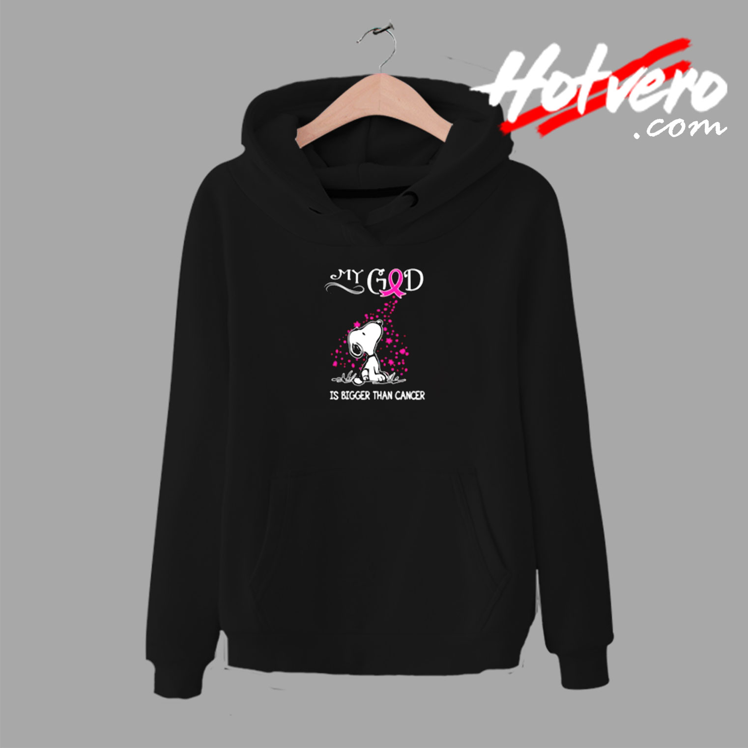 Breast Cancer Awareness My God Is Bigger Than Cancer Snoopy Urban Hoodie