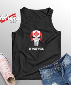 Canadian Qanon Punisher Skull Aesthetic Sleeveless Shirt
