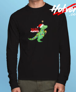 Christmas Tree T Rex Funny Parody Long Sleeve T shirt