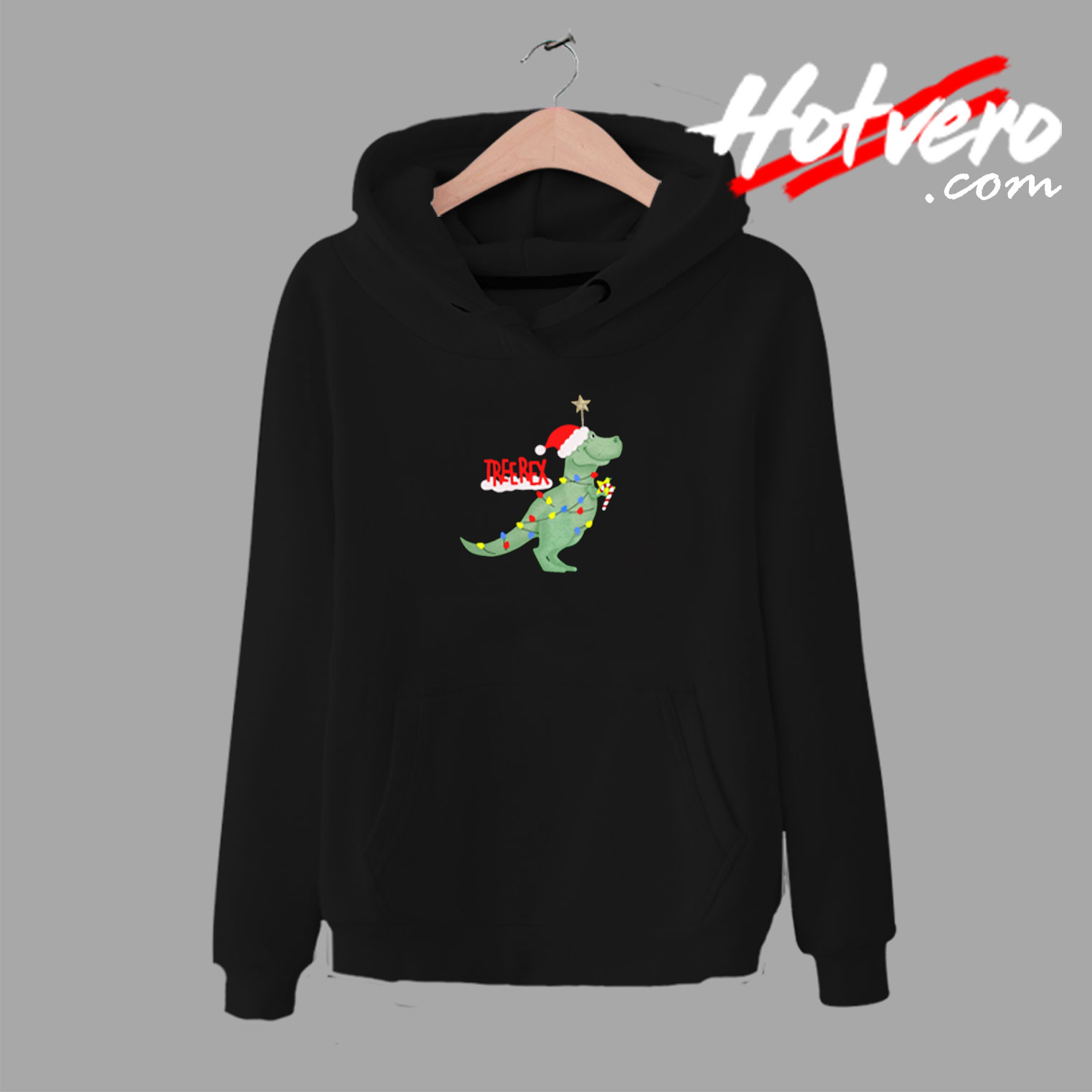 Christmas Tree T Rex Funny Parody Urban Hoodie
