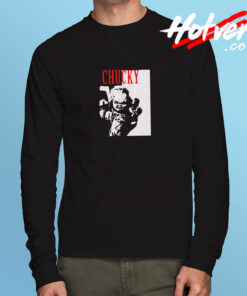 Chucky Doll Horror Movie Scary Long Sleeve T shirt