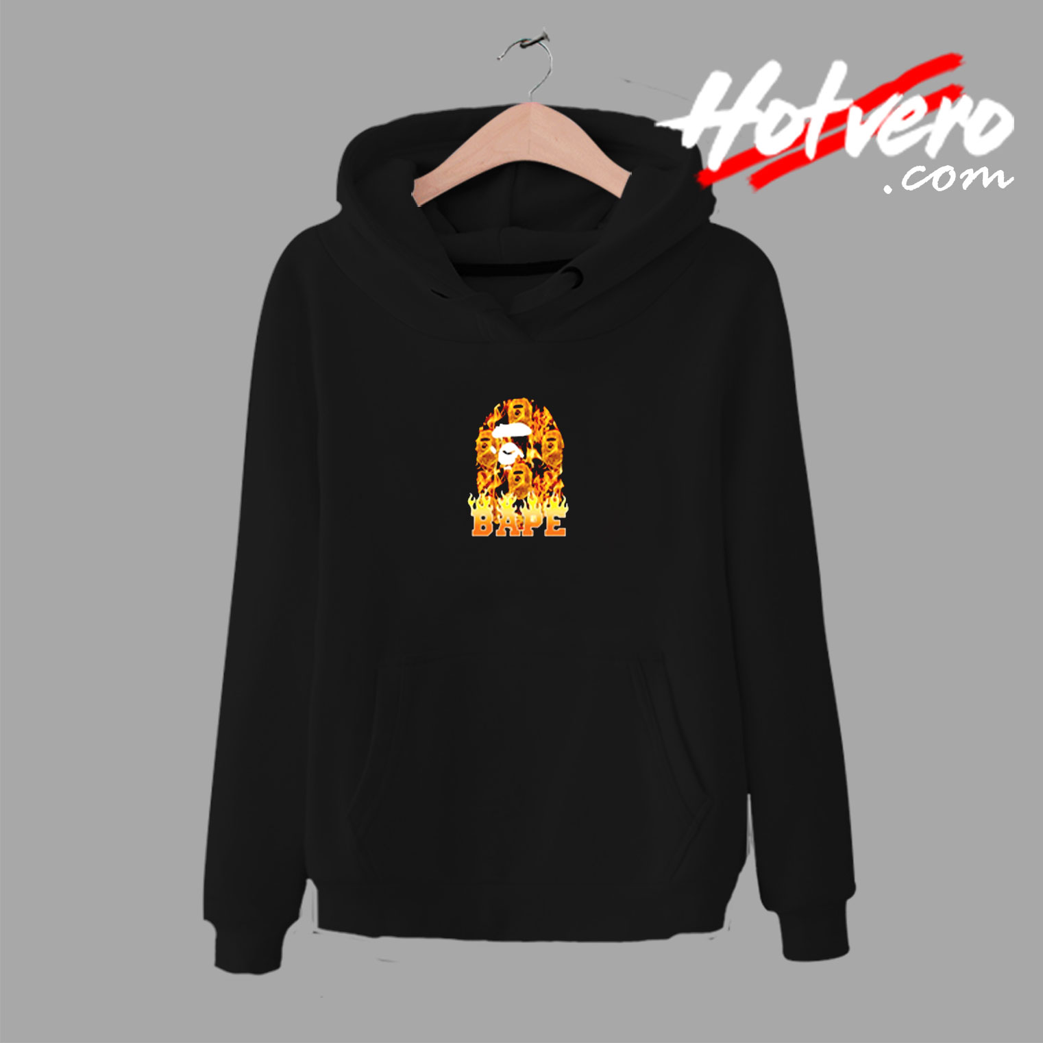 Cool Bape Ape Head Flame Urban Hoodie