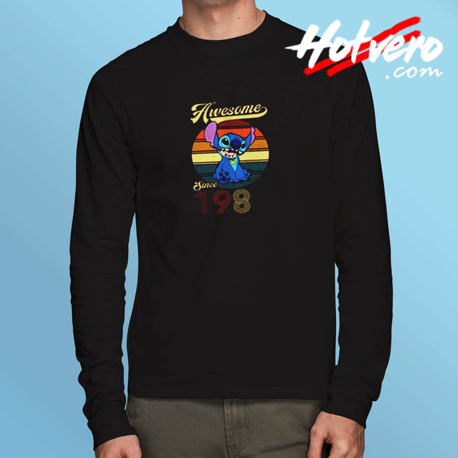 Custom Awesome Since 1980 Stitch Long Sleeve T shirt