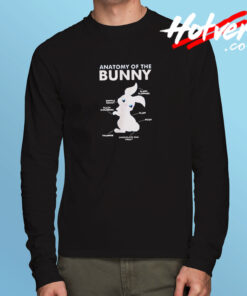 Cute Anatomy Of A Bunny Rabbit Long Sleeve T shirt