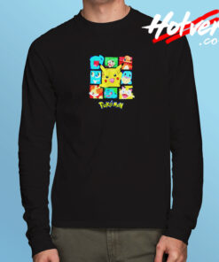 Cute Cartoon Pokemon Characters Long Sleeve T shirt