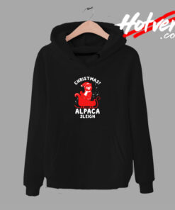 Cute Christmas Alpaca Sleigh Urban Hoodie