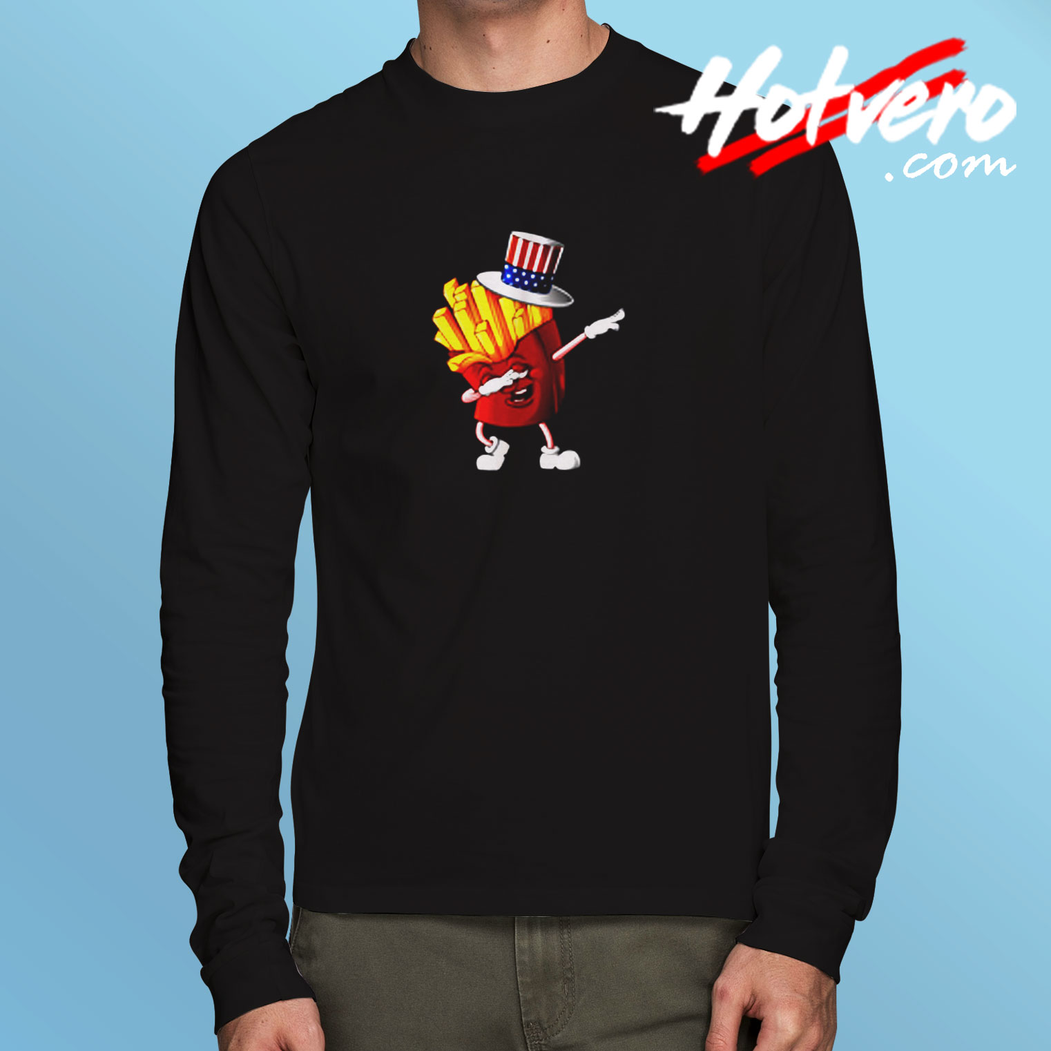 Dabbing Fries Usa Finger Chips Long Sleeve T shirt