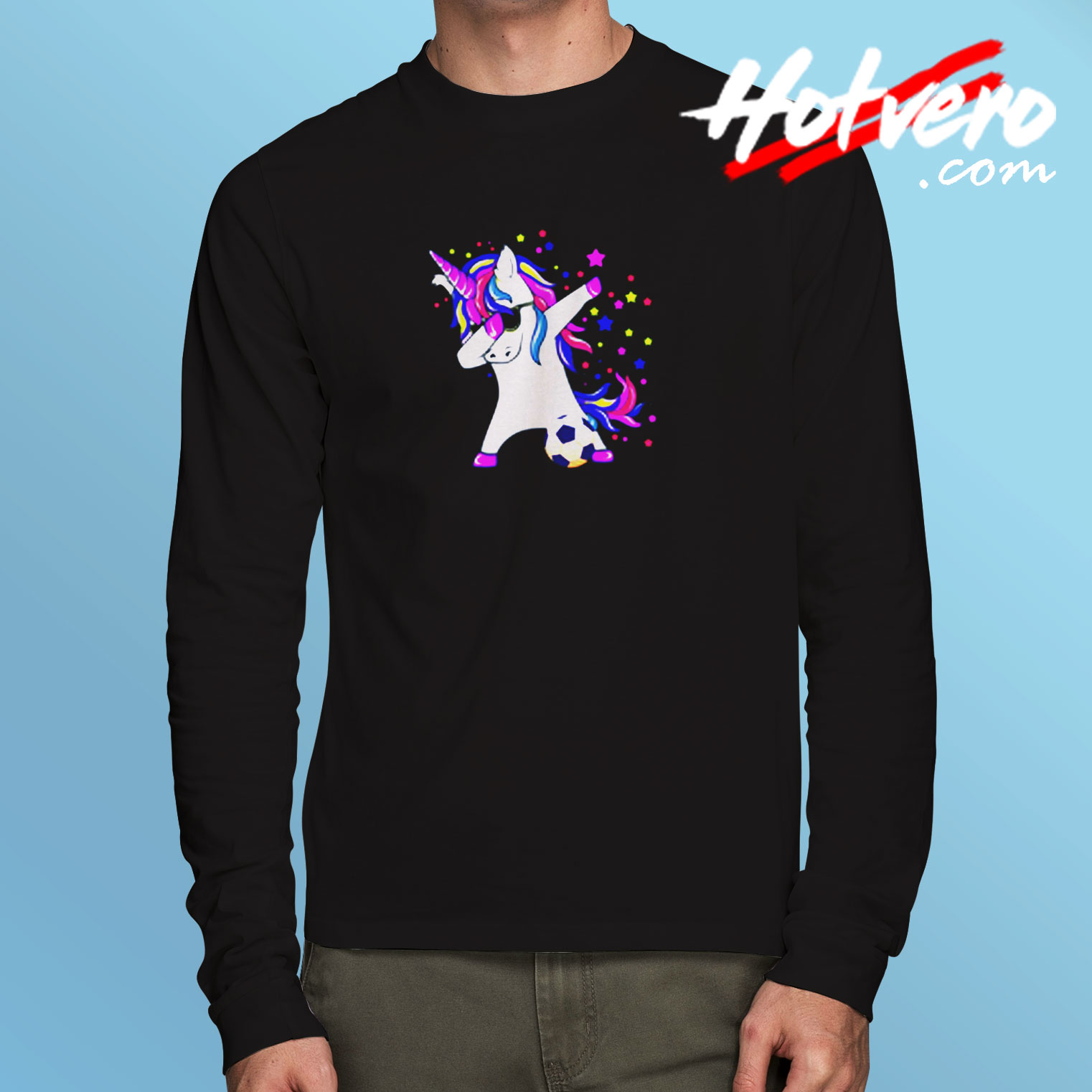 Dabbing Unicorn Soccer Long Sleeve T shirt
