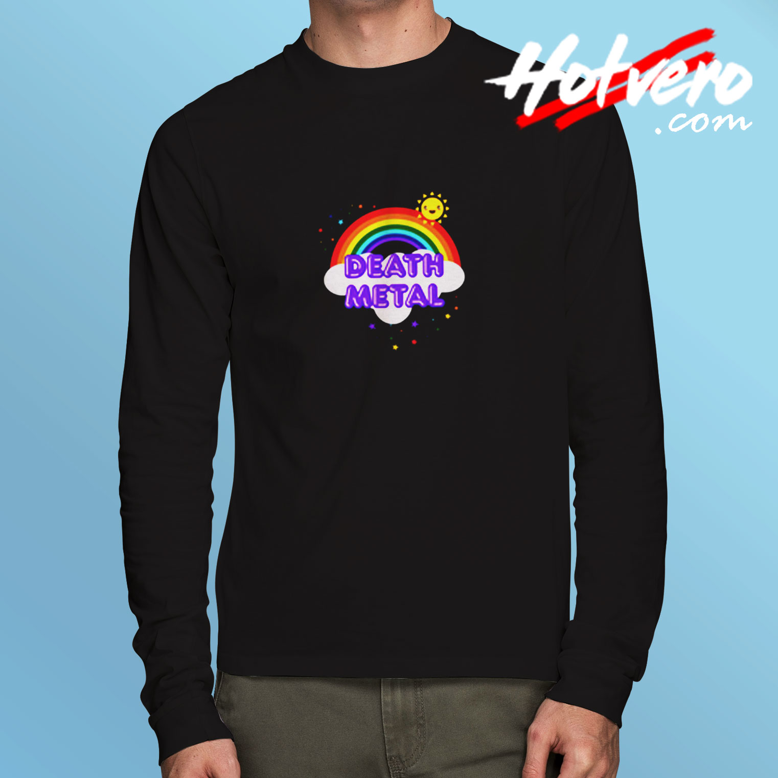 Death Metal Rainbow Funny Heavy Metal Pun Long Sleeve T shirt