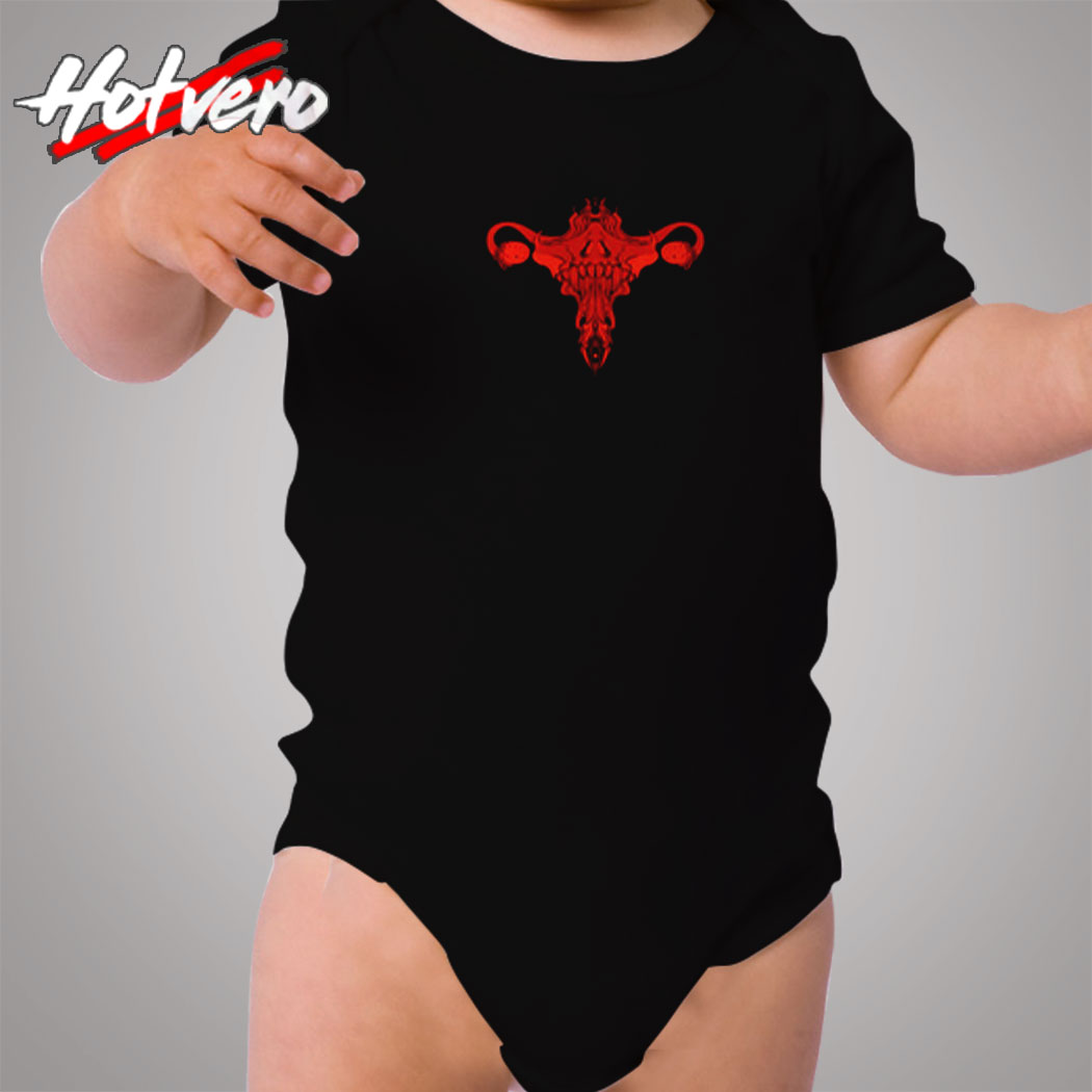 Death Metal Uterus And Ovaries Cozy Baby Onesies