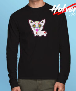 Dia De Los Muertos Sugar Skull Corgi Long Sleeve T shirt