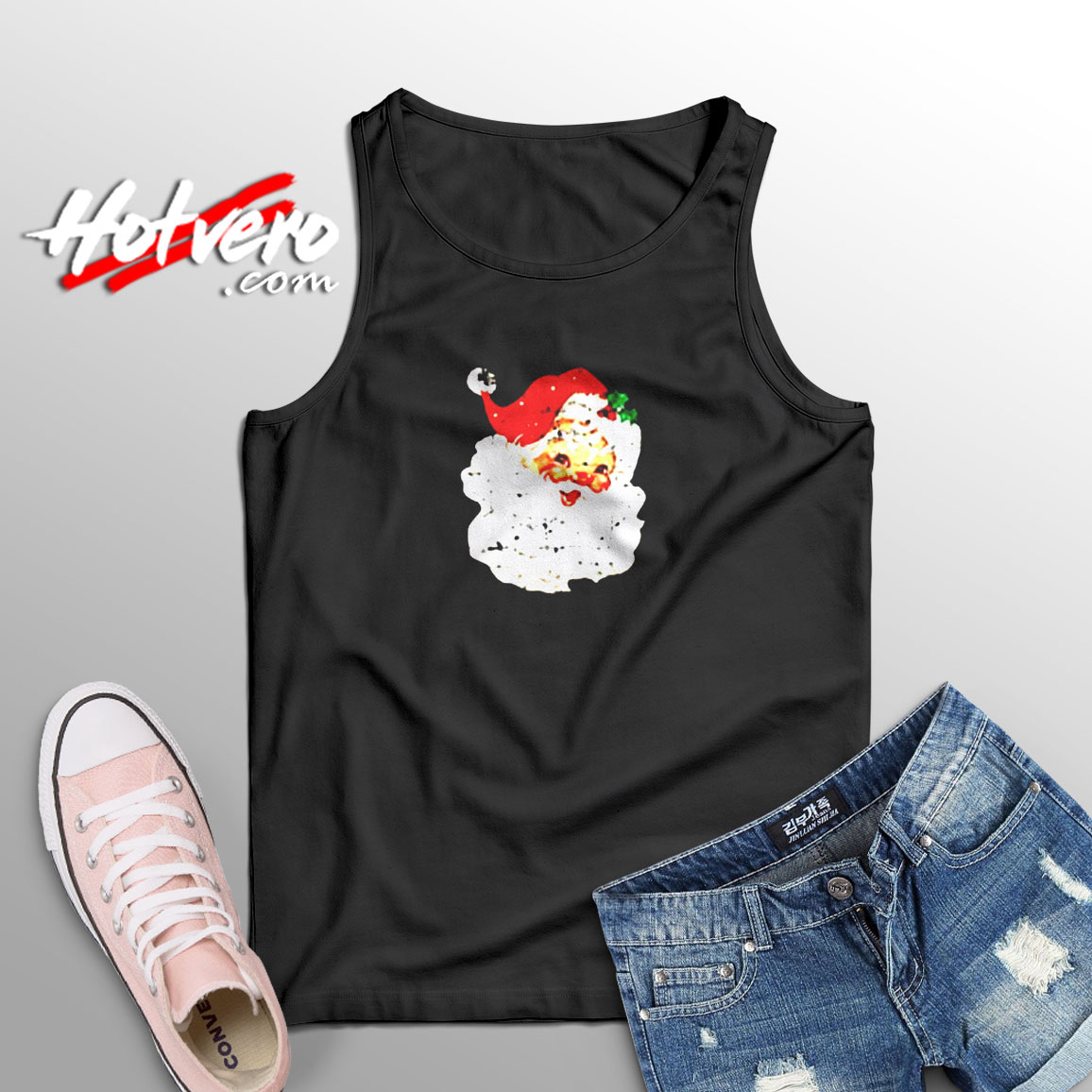 Distressed Vintage Santa Claus Aesthetic Sleeveless Shirt