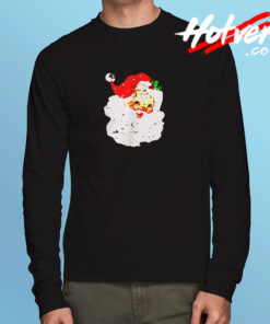Distressed Vintage Santa Claus Long Sleeve T shirt