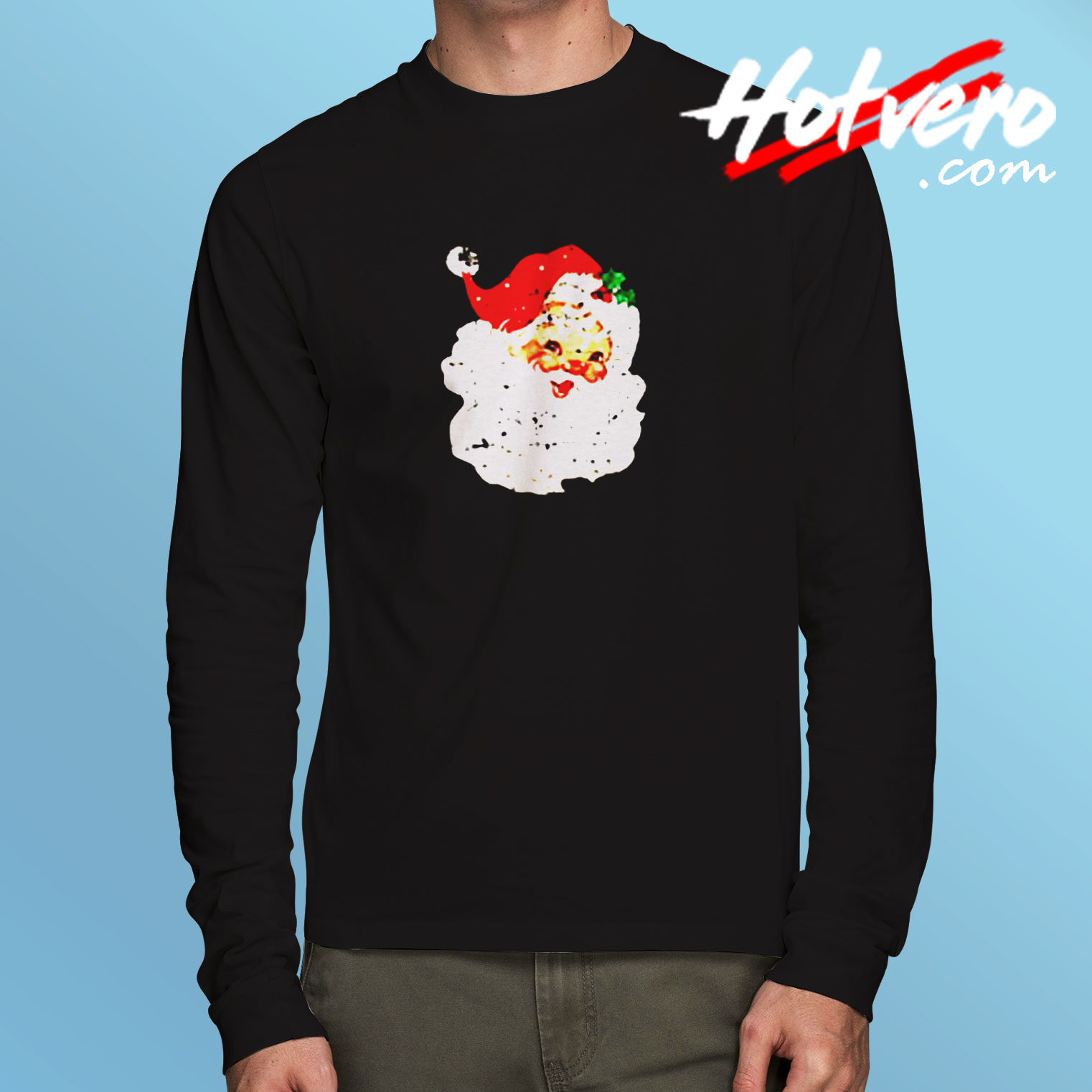 Distressed Vintage Santa Claus Long Sleeve T shirt