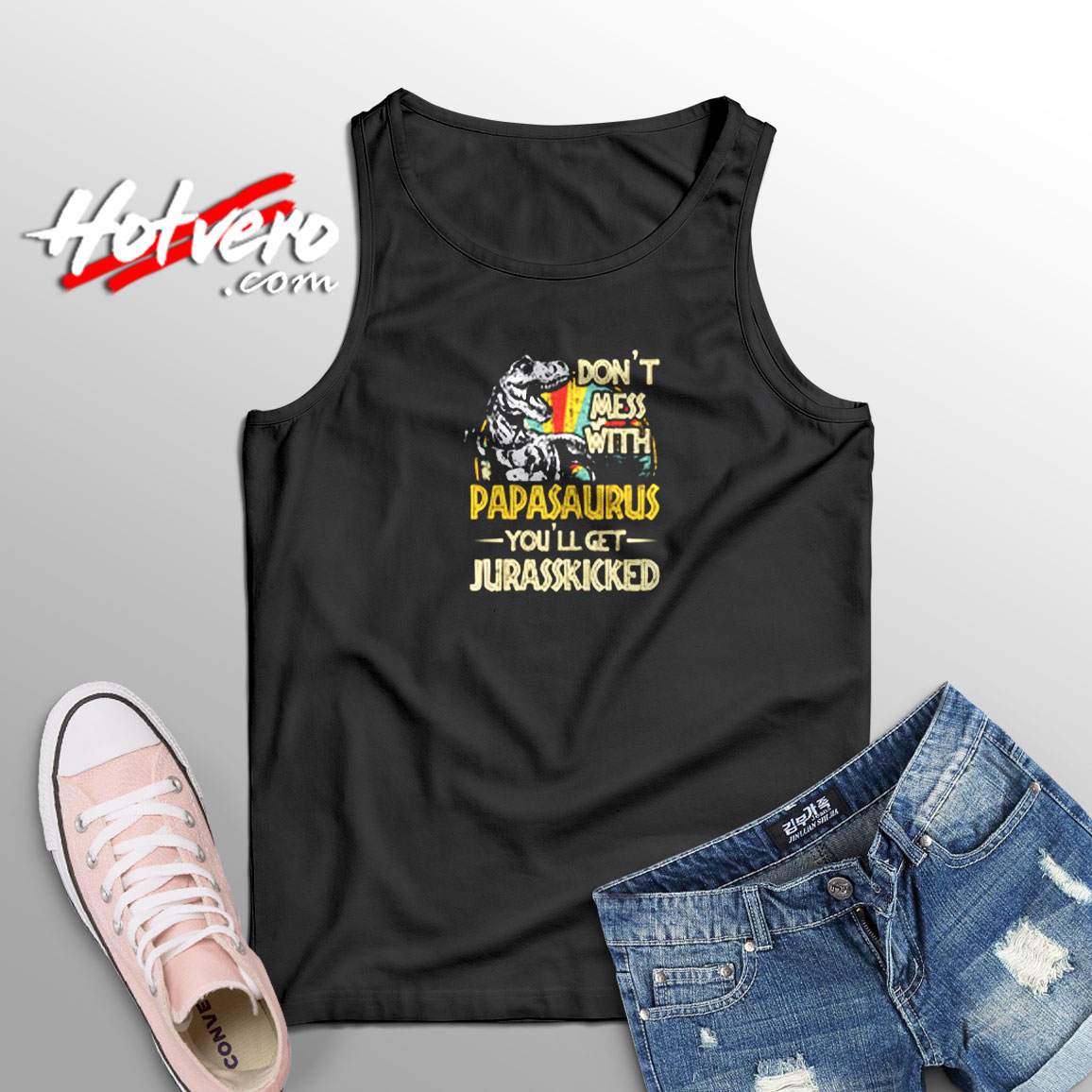 Don’t Mess With Papasaurus Aesthetic Sleeveless Shirt