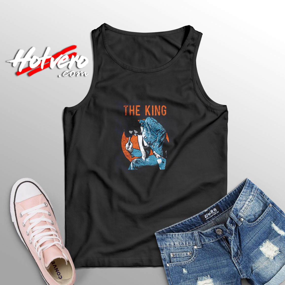 Elvis Presley Mic In Hand Concert Unisex Hoodie Aesthetic Sleeveless Shirt