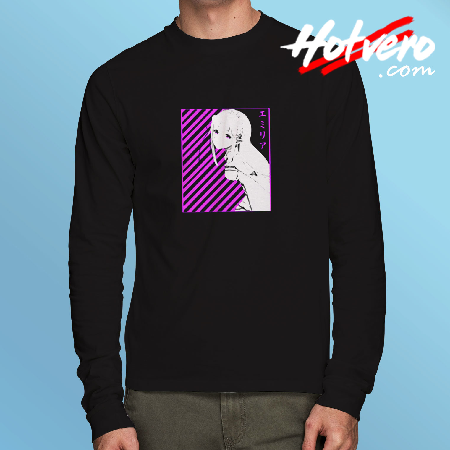 Emilia Re Zero Anime Long Sleeve T shirt