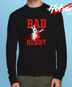 Evil Rabbit With Chain Saw Long Sleeve T shirt