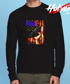 Fedex Logo American Flag Long Sleeve T shirt