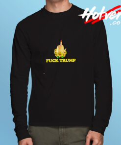 Feminist Middle Fingers Up Fuck Donald Long Sleeve T shirt