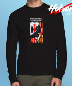 Flag American International Harvester Long Sleeve T shirt