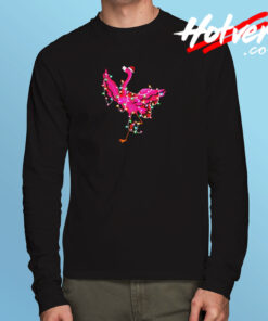 Flamingo Light Santa Long Sleeve T shirt