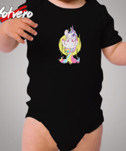 Funny Cute Pooping Rainbow Unicorn Cozy Baby Onesies