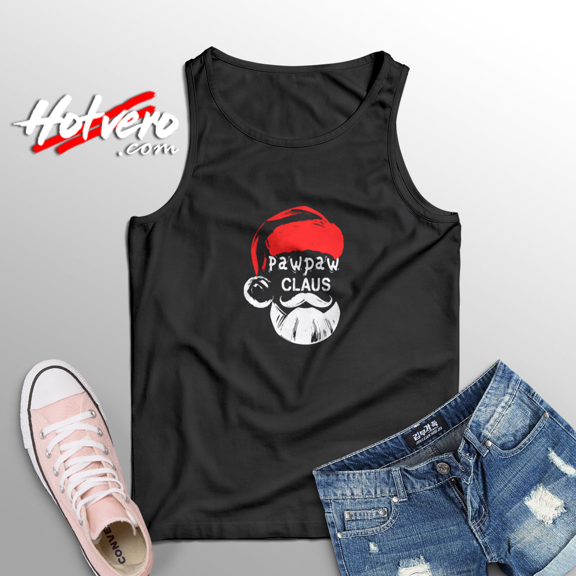 Funny Pawpaw Claus Christmas Grandpa Aesthetic Sleeveless Shirt