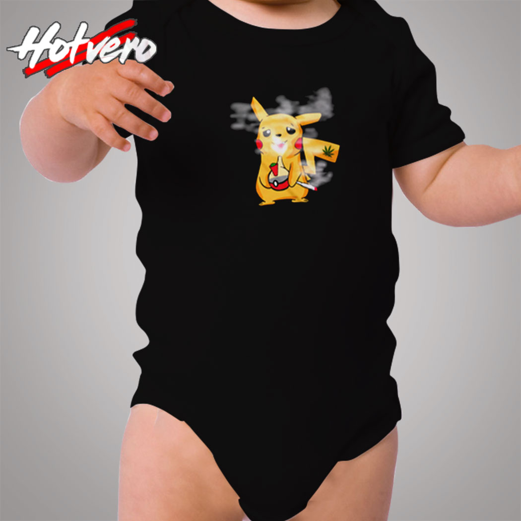 Funny Pokemon Parody Weed Smoking Cozy Baby Onesies