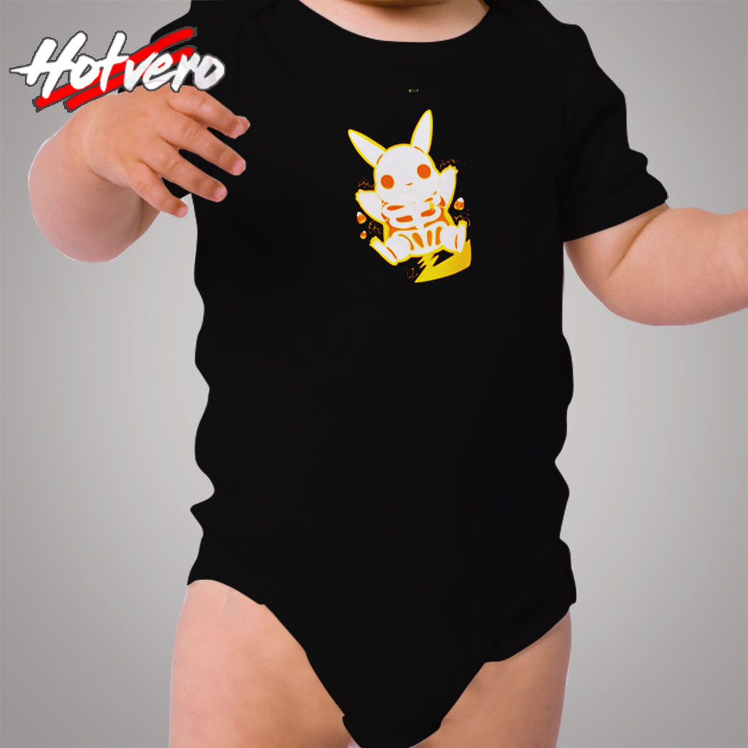 Funny Pokemon Pikachu Skeleton Cozy Baby Onesies