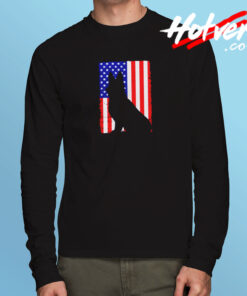 German Sheperd Flag Long Sleeve T shirt
