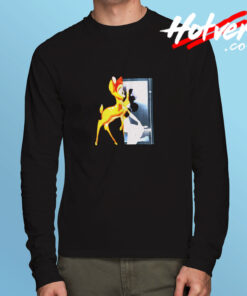 Givenchy Black Bambi Print Long Sleeve T shirt